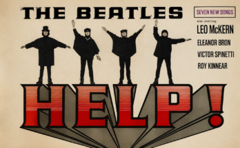 Omot legendarnog albuma „Help!” britanske rok grupe The Beatles, objavljenog 6. avgusta 1965. godine, sa članovima benda u karakterističnim pozama iznad velikog natpisa „HELP!”.